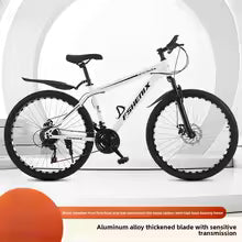 24/26Inch Mountain Bike Geared Bicycle Shock Absorption Front and Rear Double Disc Brake Geared Bicycle Bicycle 21Speed Bike