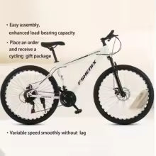 24/26Inch Mountain Bike Geared Bicycle Shock Absorption Front and Rear Double Disc Brake Geared Bicycle Bicycle 21Speed Bike